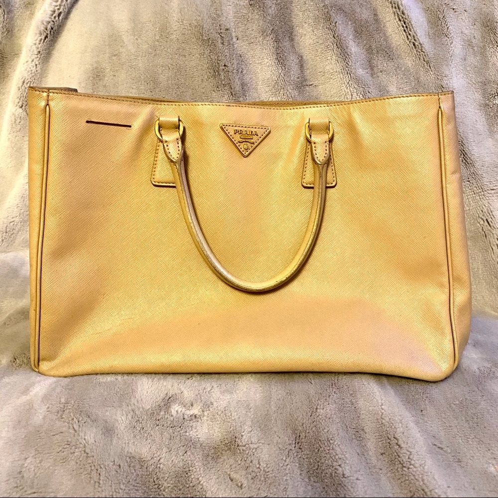 Prada Saffiano Leather Tote Nude